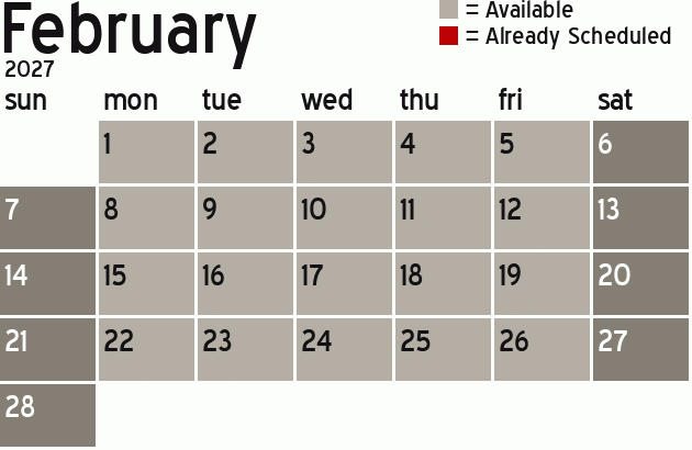 Missionary Dinner Calendar
