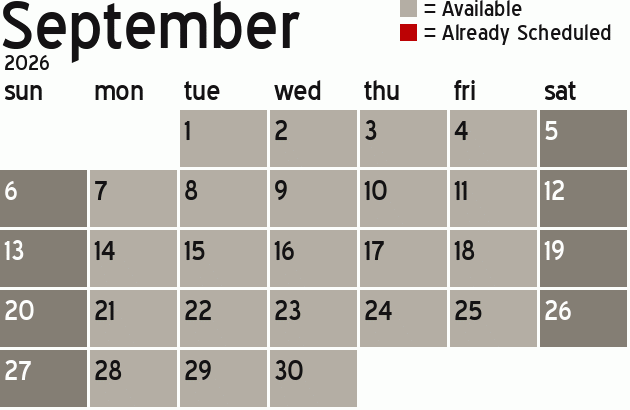 Missionary Dinner Calendar