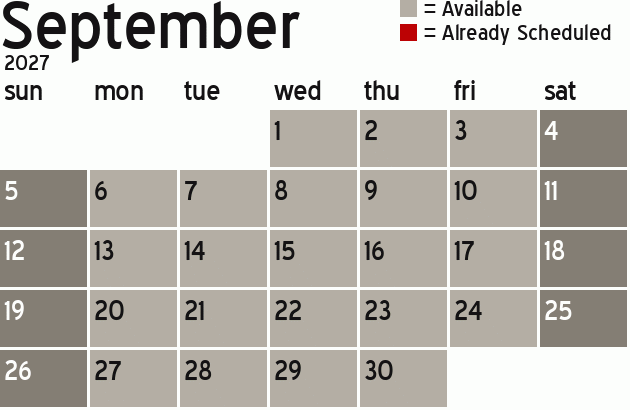 Missionary Dinner Calendar
